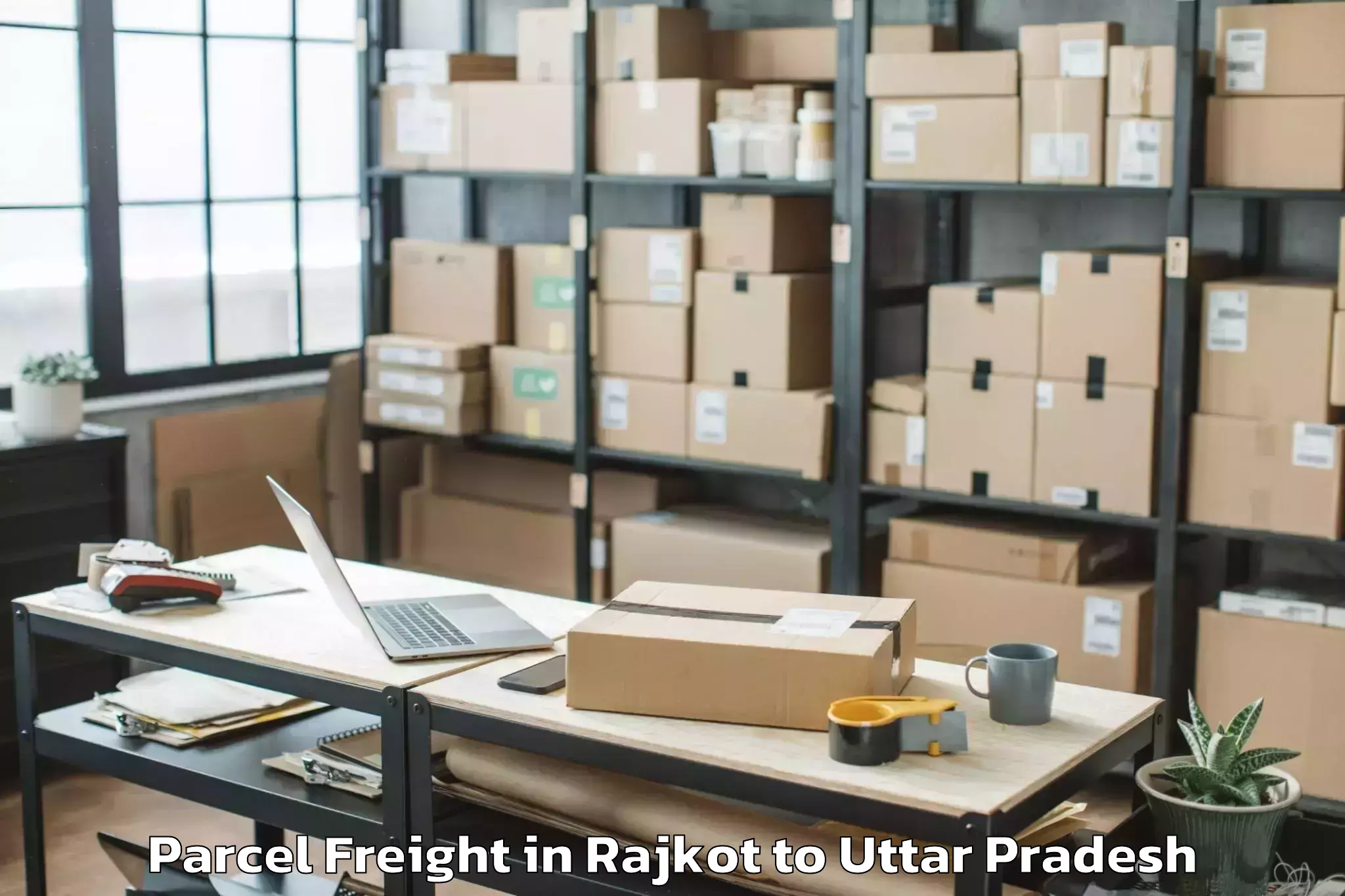 Quality Rajkot to Iit Varanasi Parcel Freight